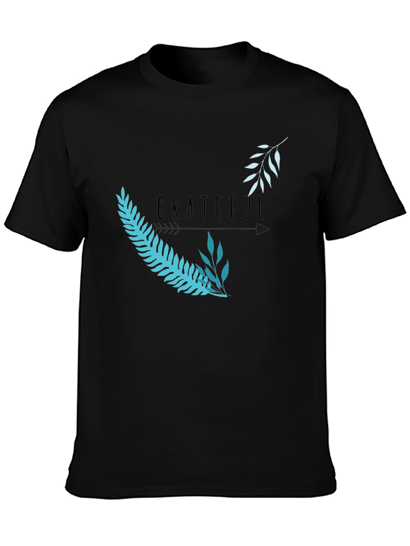 Grateful Graphic Tee - Black Casual T-Shirt