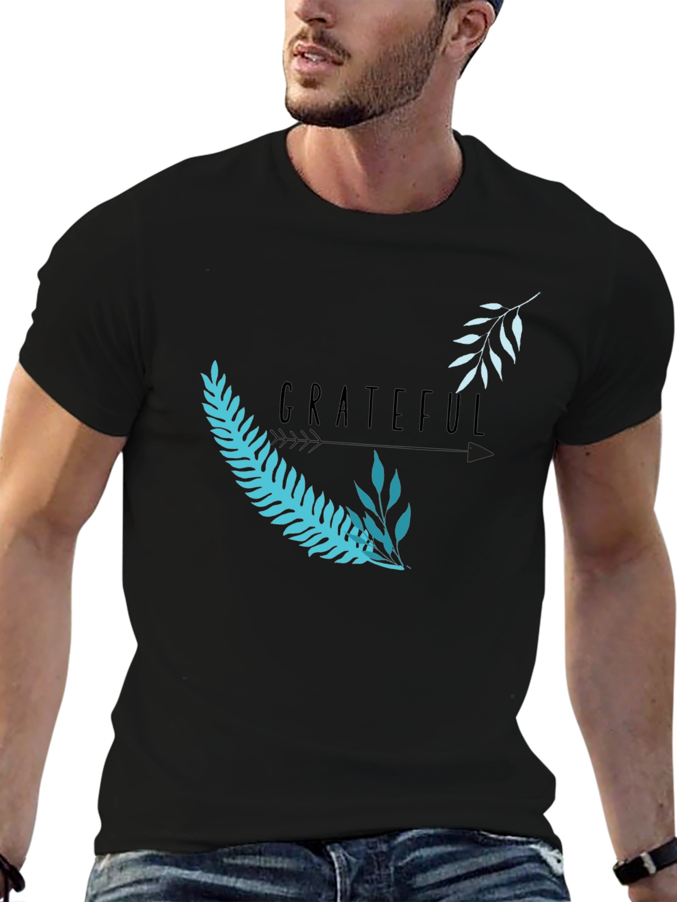 Grateful Graphic Tee - Black Casual T-Shirt