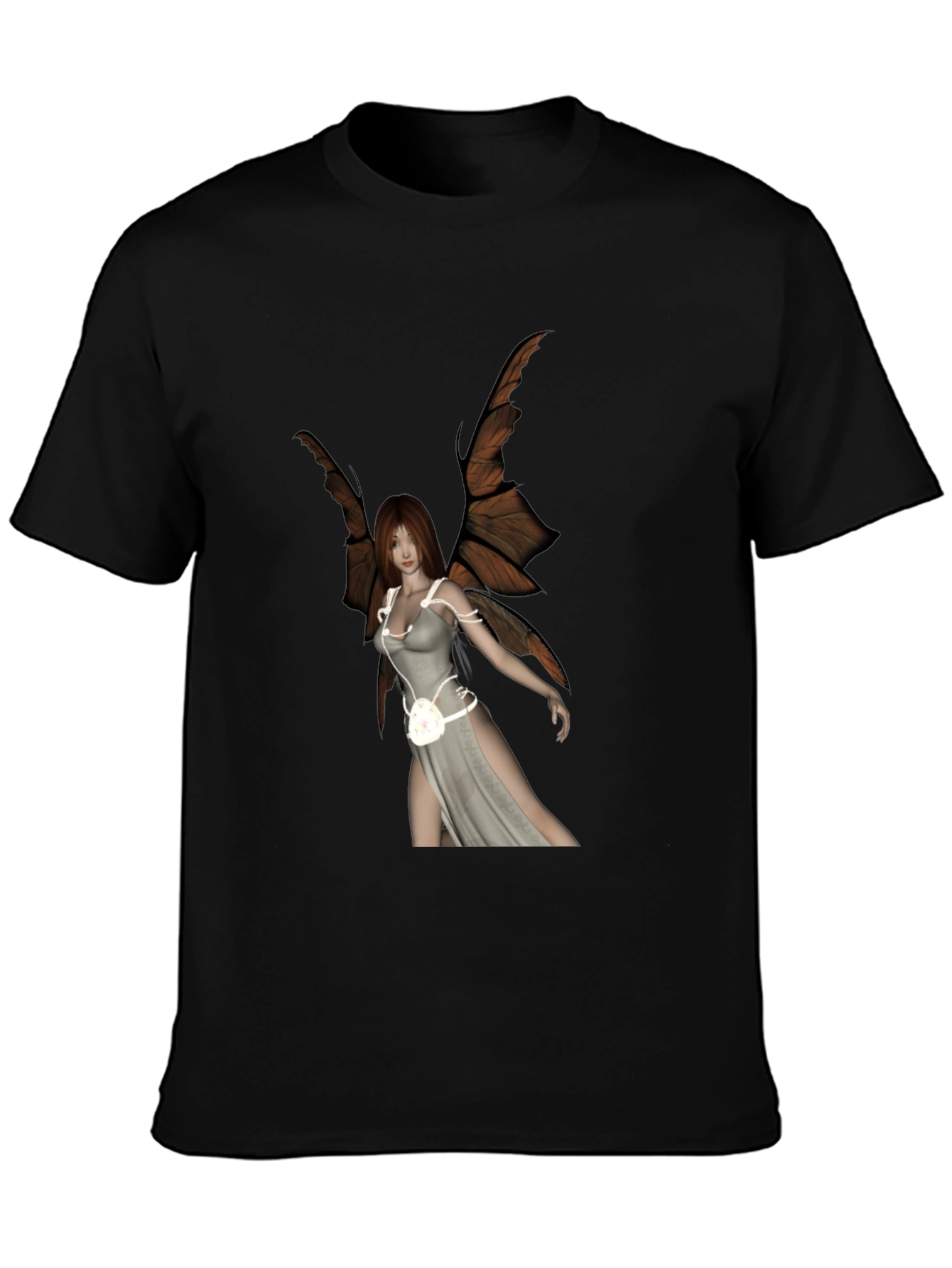 Winged Fairy Graphic Black T-Shirt
