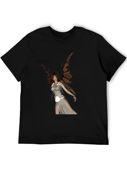 Winged Fairy Graphic Black T-Shirt