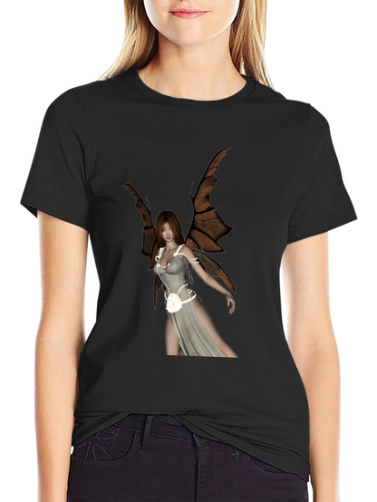 Winged Fairy Graphic Black T-Shirt