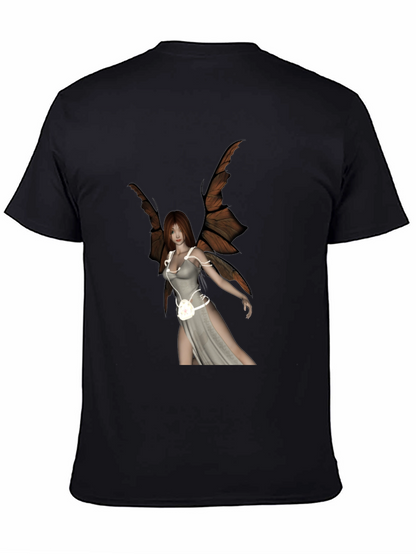 Winged Fairy Graphic Black T-Shirt