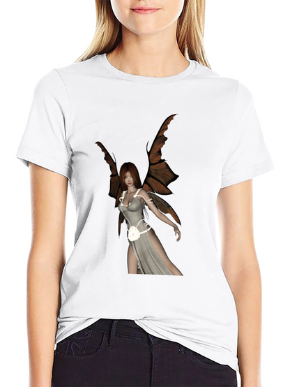 Winged Fairy Graphic Black T-Shirt