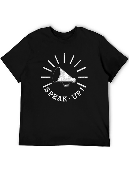 Speak Up! Graphic Tee - Black Cotton T-Shirt