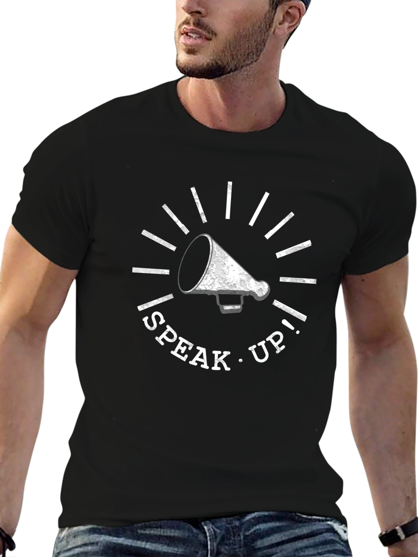 Speak Up! Graphic Tee - Black Cotton T-Shirt