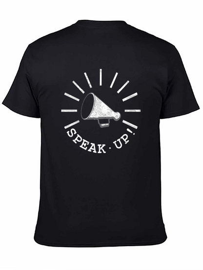 Speak Up! Graphic Tee - Black Cotton T-Shirt