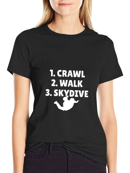Crawl Walk Skydive Black Graphic Tee
