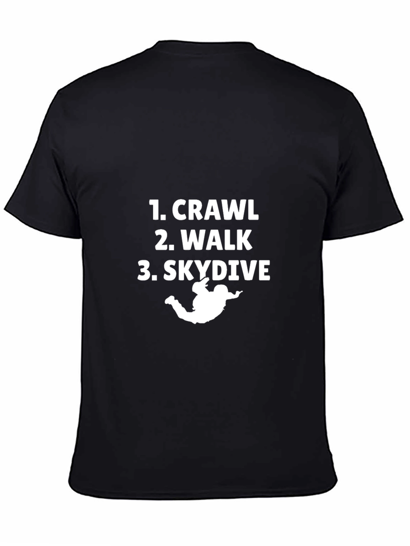 Crawl Walk Skydive Black Graphic Tee