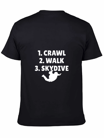 Crawl Walk Skydive Black Graphic Tee