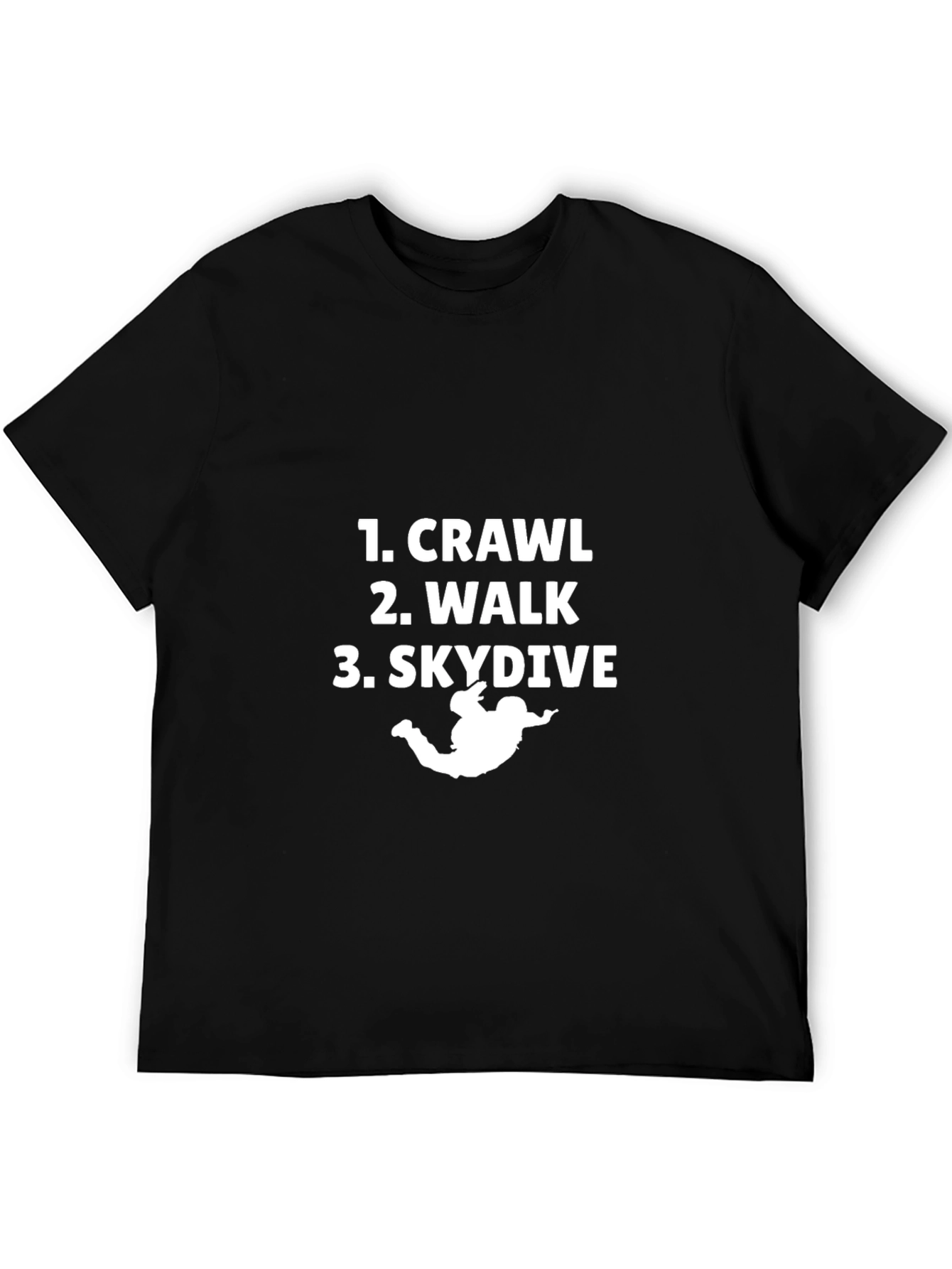 Crawl Walk Skydive Black Graphic Tee