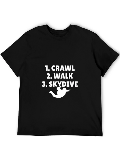 Crawl Walk Skydive Black Graphic Tee