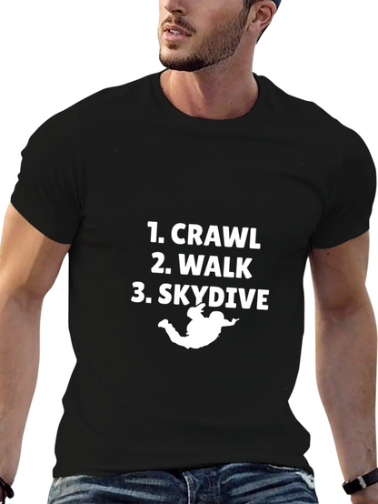 Crawl Walk Skydive Black Graphic Tee