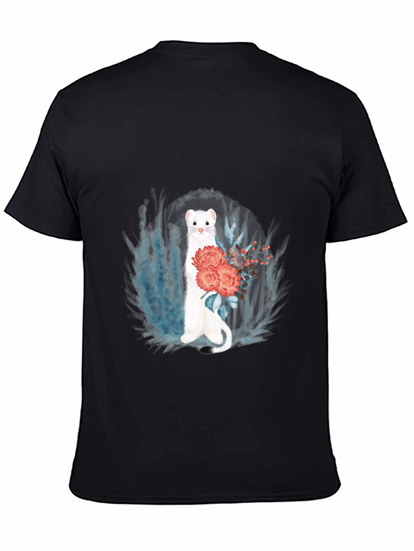 Floral Ferret Graphic Tee - Black
