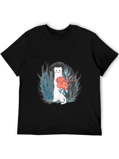 Floral Ferret Graphic Tee - Black