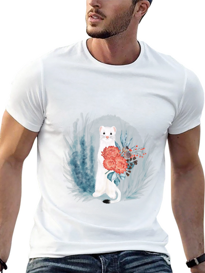 Floral Ferret Graphic Tee - Black