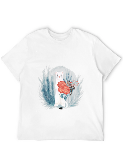 Floral Ferret Graphic Tee - Black