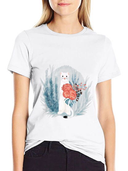 Floral Ferret Graphic Tee - Black