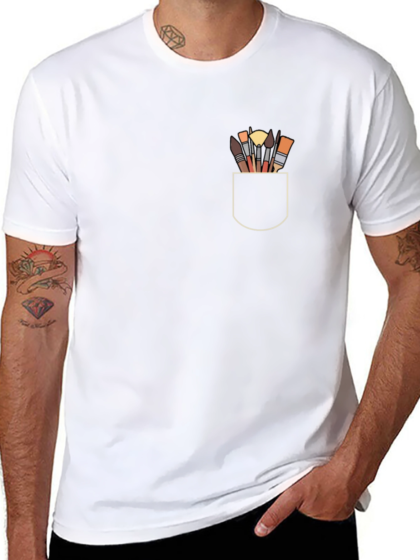 Art Brushes Pocket Graphic T-Shirt