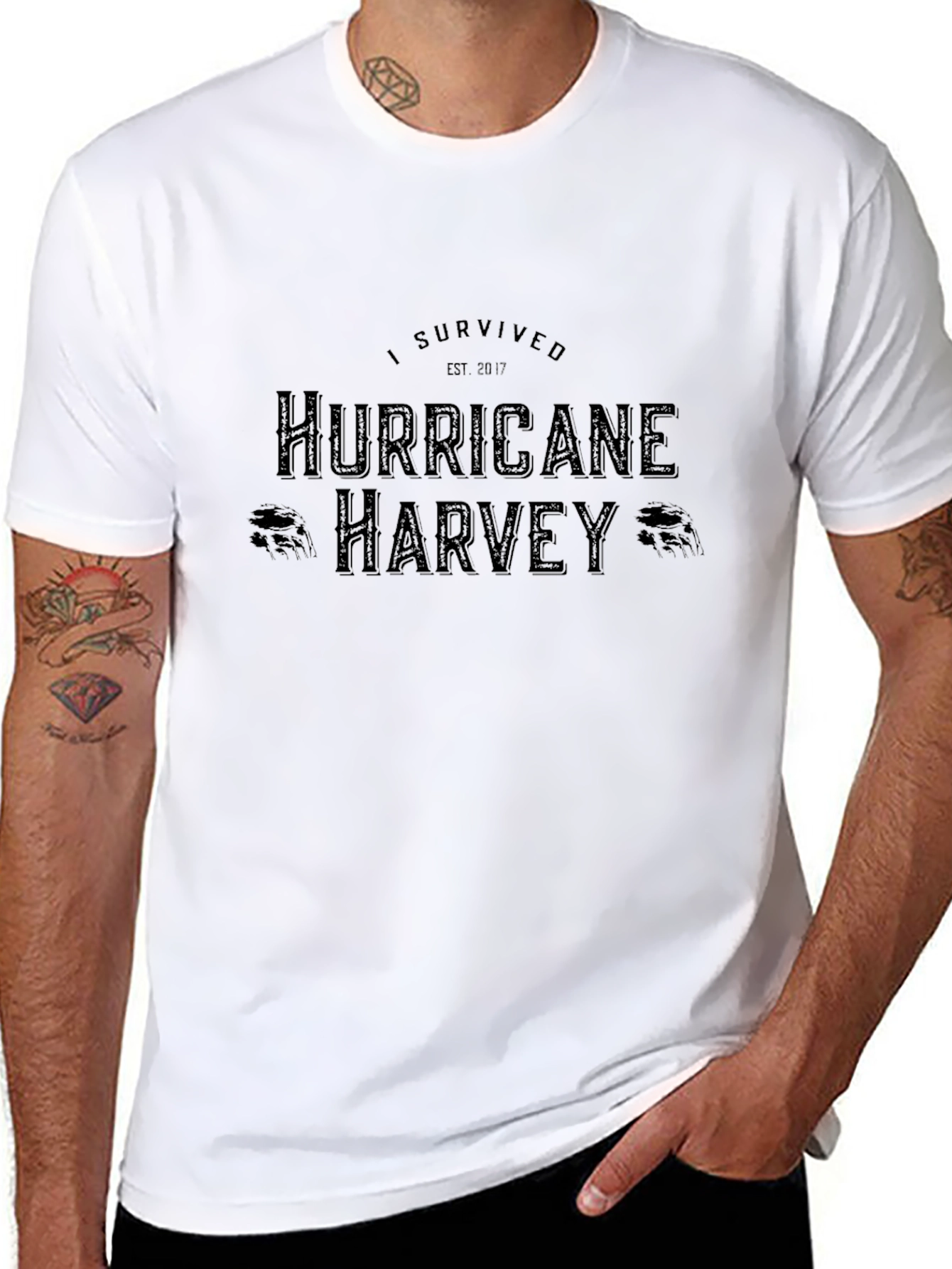 Hurricane Harvey Survivor Black T-Shirt