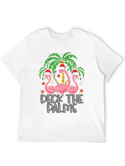 Deck the Palms Christmas Flamingo T-Shirt