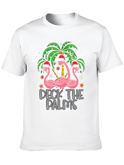 Deck the Palms Christmas Flamingo T-Shirt