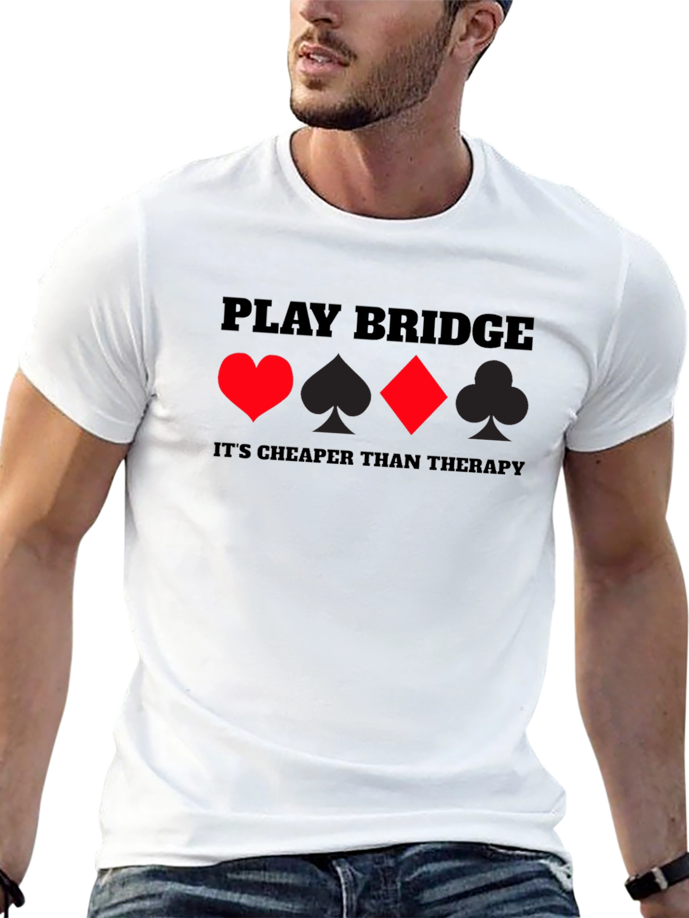 Play Bridge Graphic Tee - Cheaper Than Therapy T-Shirt
