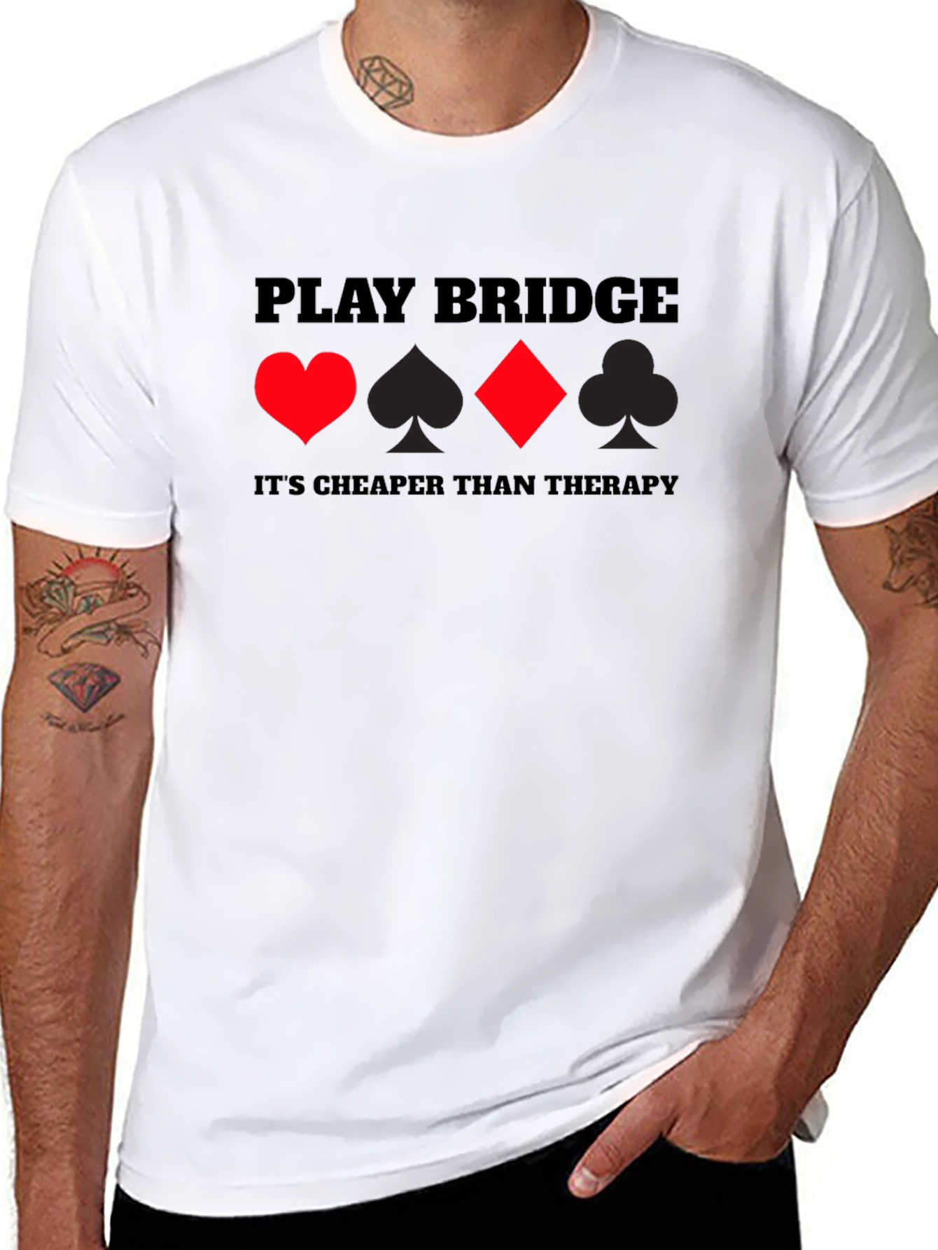 Play Bridge Graphic Tee - Cheaper Than Therapy T-Shirt