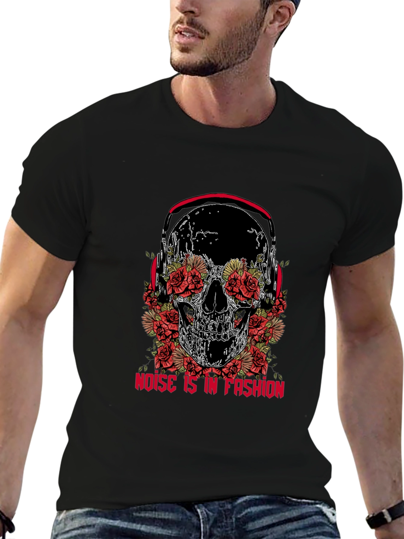 Skull & Roses Graphic Tee - Noise is Fashion