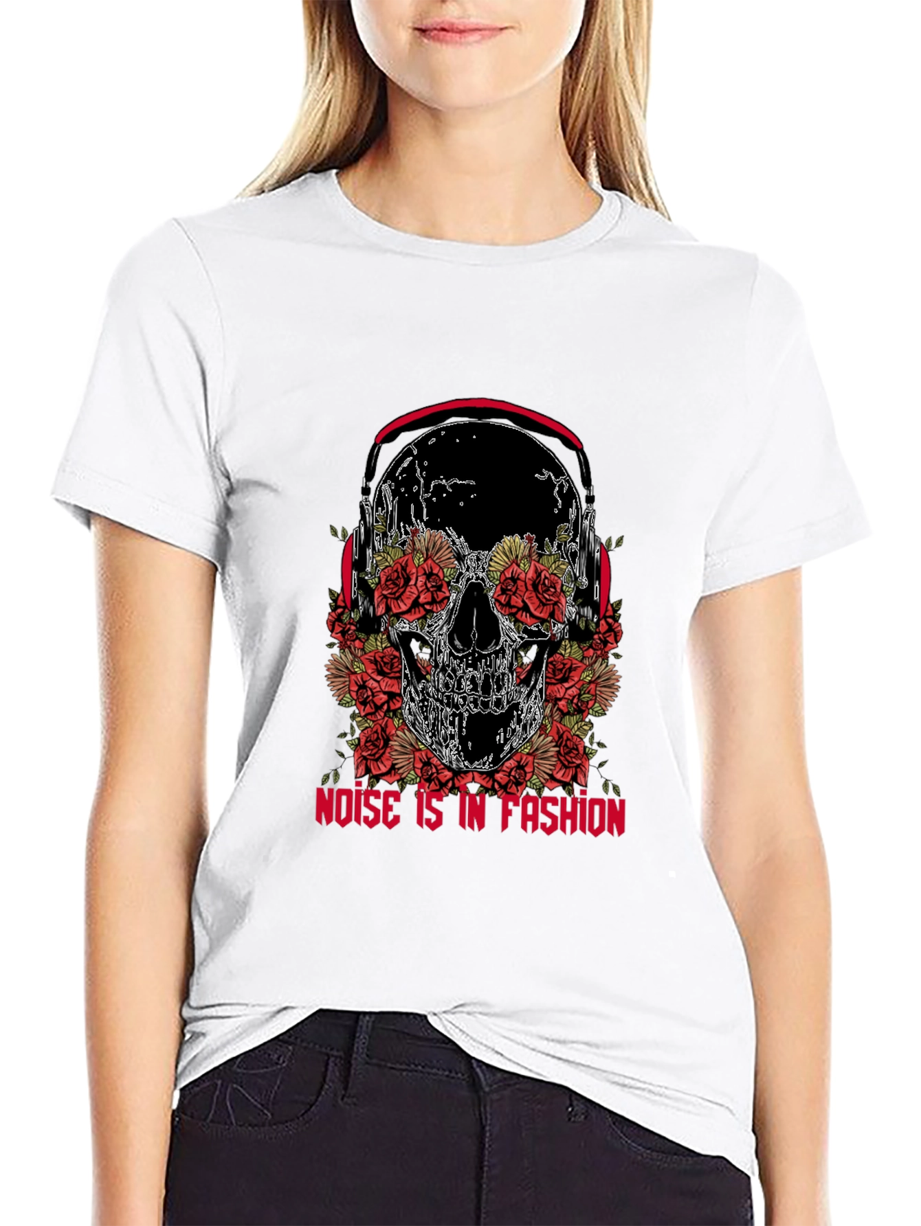 Skull & Roses Graphic Tee - Noise is Fashion