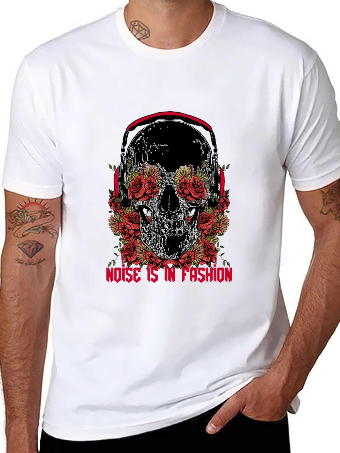 Skull & Roses Graphic Tee - Noise is Fashion