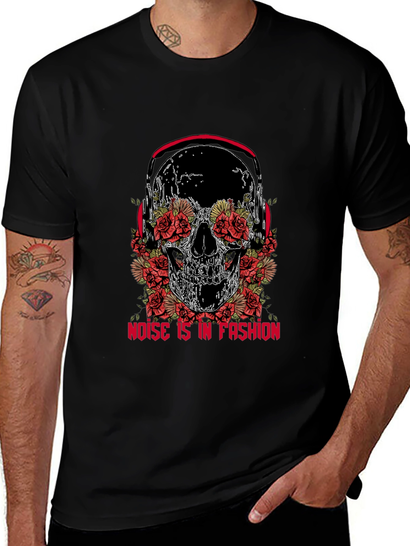 Skull & Roses Graphic Tee - Noise is Fashion