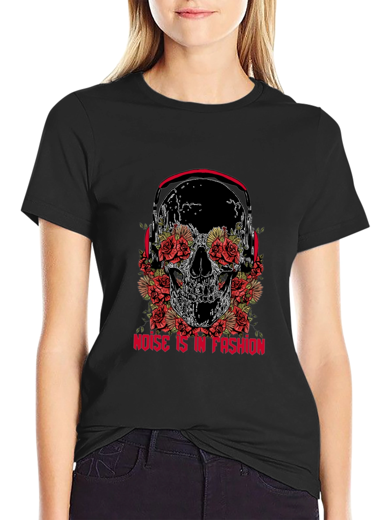 Skull & Roses Graphic Tee - Noise is Fashion