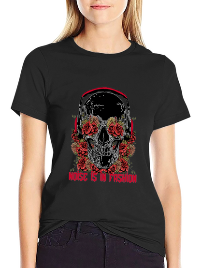 Skull & Roses Graphic Tee - Noise is Fashion
