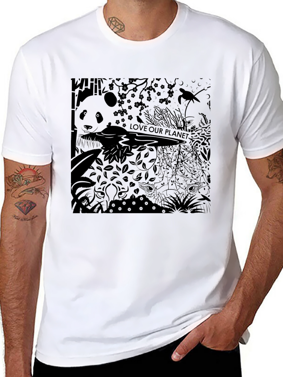 Eco Panda Black T-Shirt