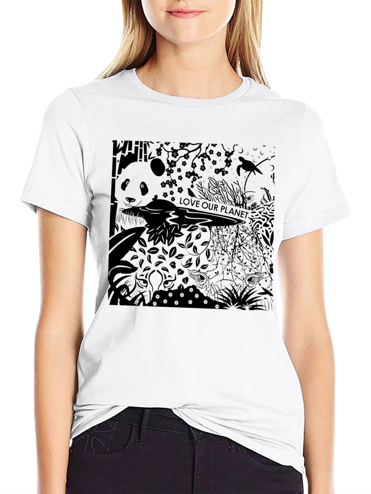 Eco Panda Black T-Shirt