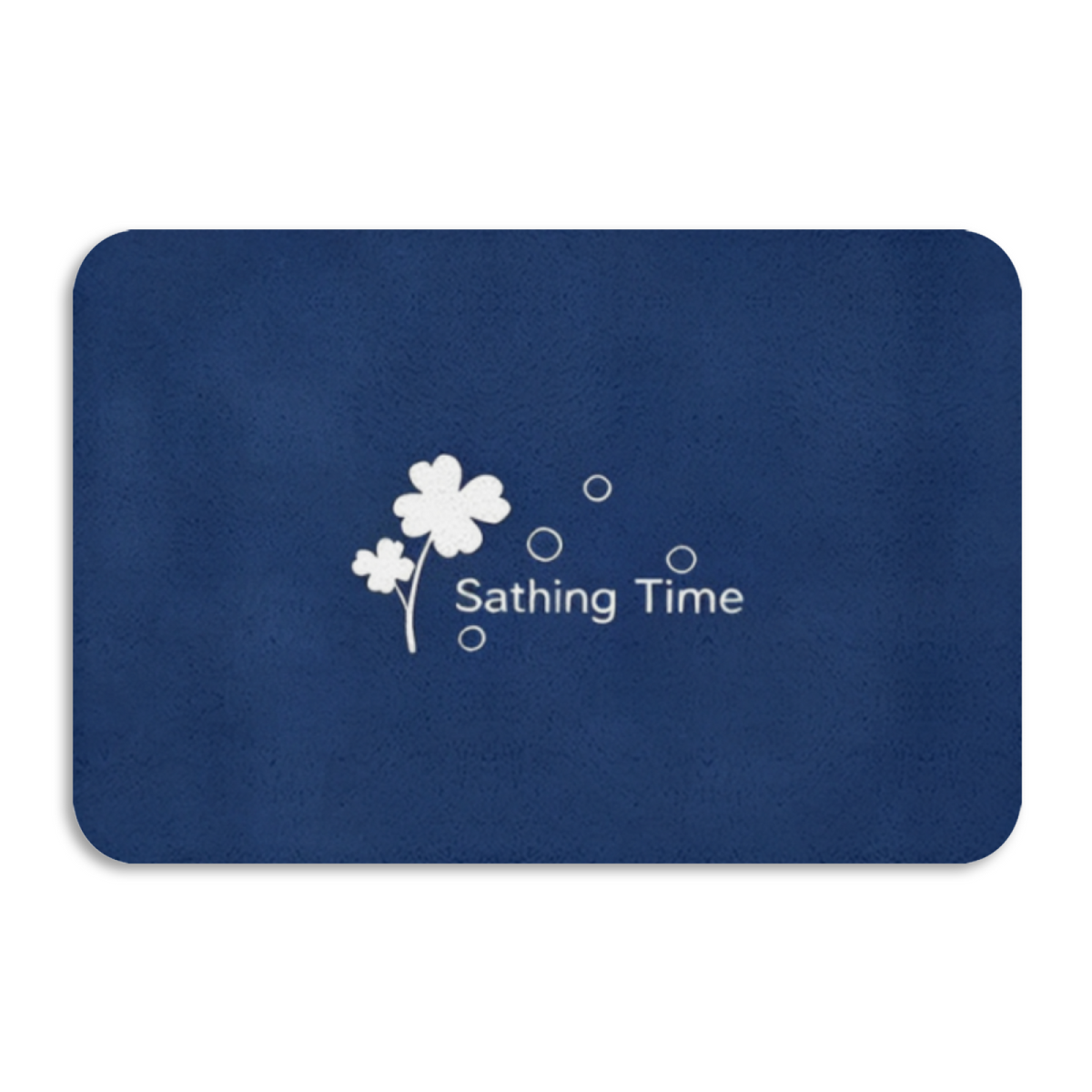Dark Blue Clover Bath Theme£üDark Blue Clover Bath Time Print Diatomite Mat, Simple Text Design Quick?Dry Non?Slip Bathroom Mat