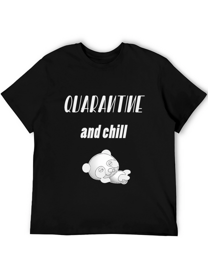 Quarantine & Chill T-Shirt with Cute Panda Graphic