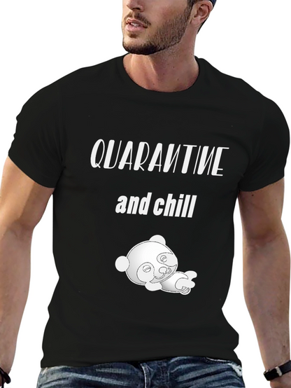 Quarantine & Chill T-Shirt with Cute Panda Graphic