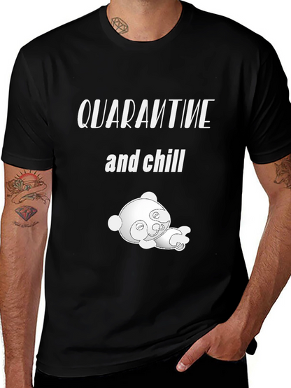 Quarantine & Chill T-Shirt with Cute Panda Graphic