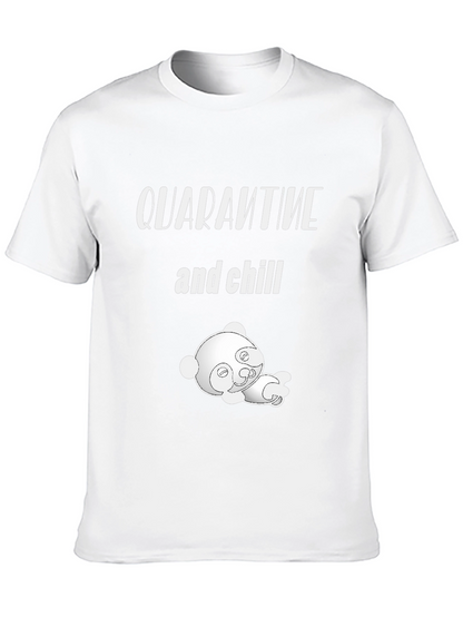 Quarantine & Chill T-Shirt with Cute Panda Graphic