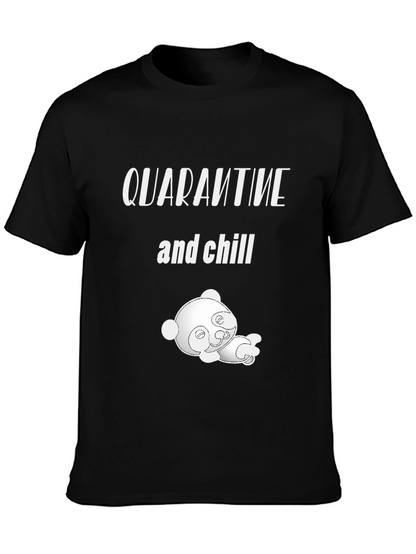 Quarantine & Chill T-Shirt with Cute Panda Graphic