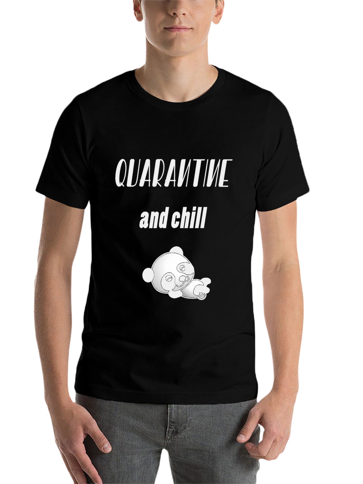 Quarantine & Chill T-Shirt with Cute Panda Graphic