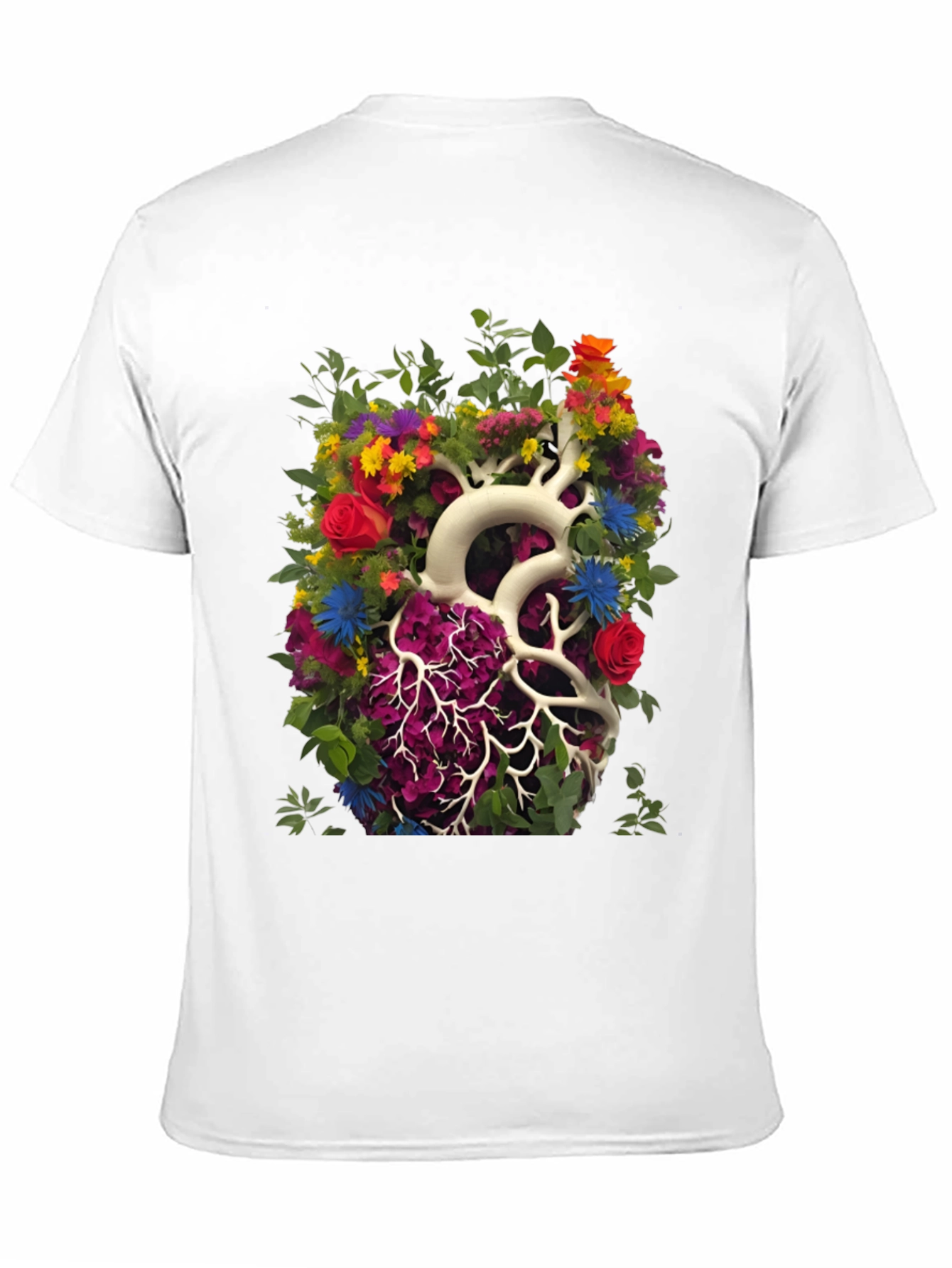 Floral Heart Anatomy T-Shirt - Unique Graphic Tee