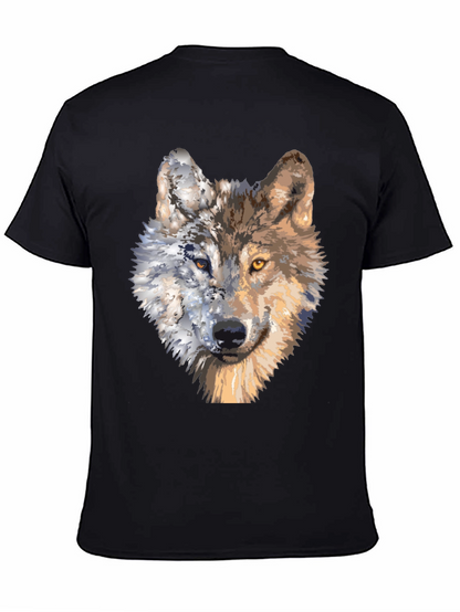Wolf Portrait Graphic Tee - Unique Two-Faced Design