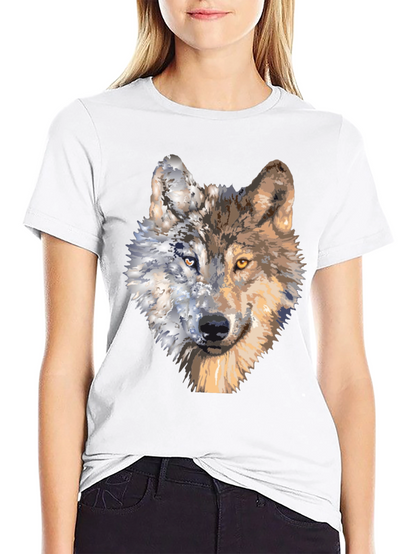 Wolf Portrait Graphic Tee - Unique Two-Faced Design