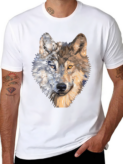 Wolf Portrait Graphic Tee - Unique Two-Faced Design