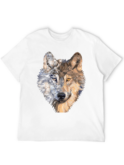 Wolf Portrait Graphic Tee - Unique Two-Faced Design