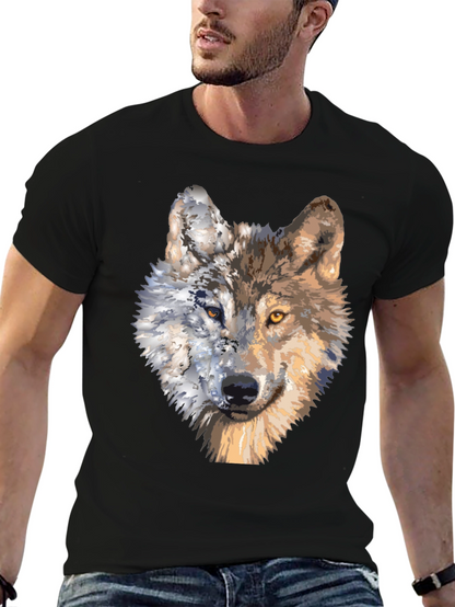 Wolf Portrait Graphic Tee - Unique Two-Faced Design