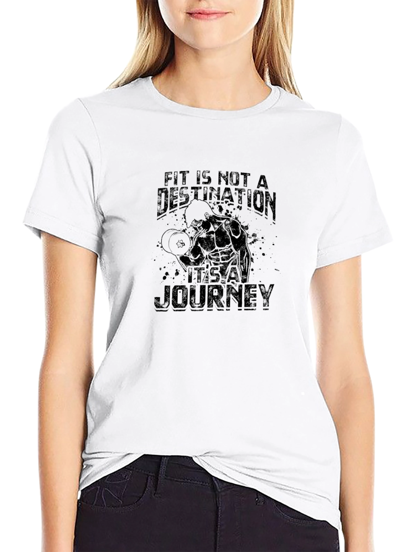 Fitness Motivation Black Graphic T-Shirt