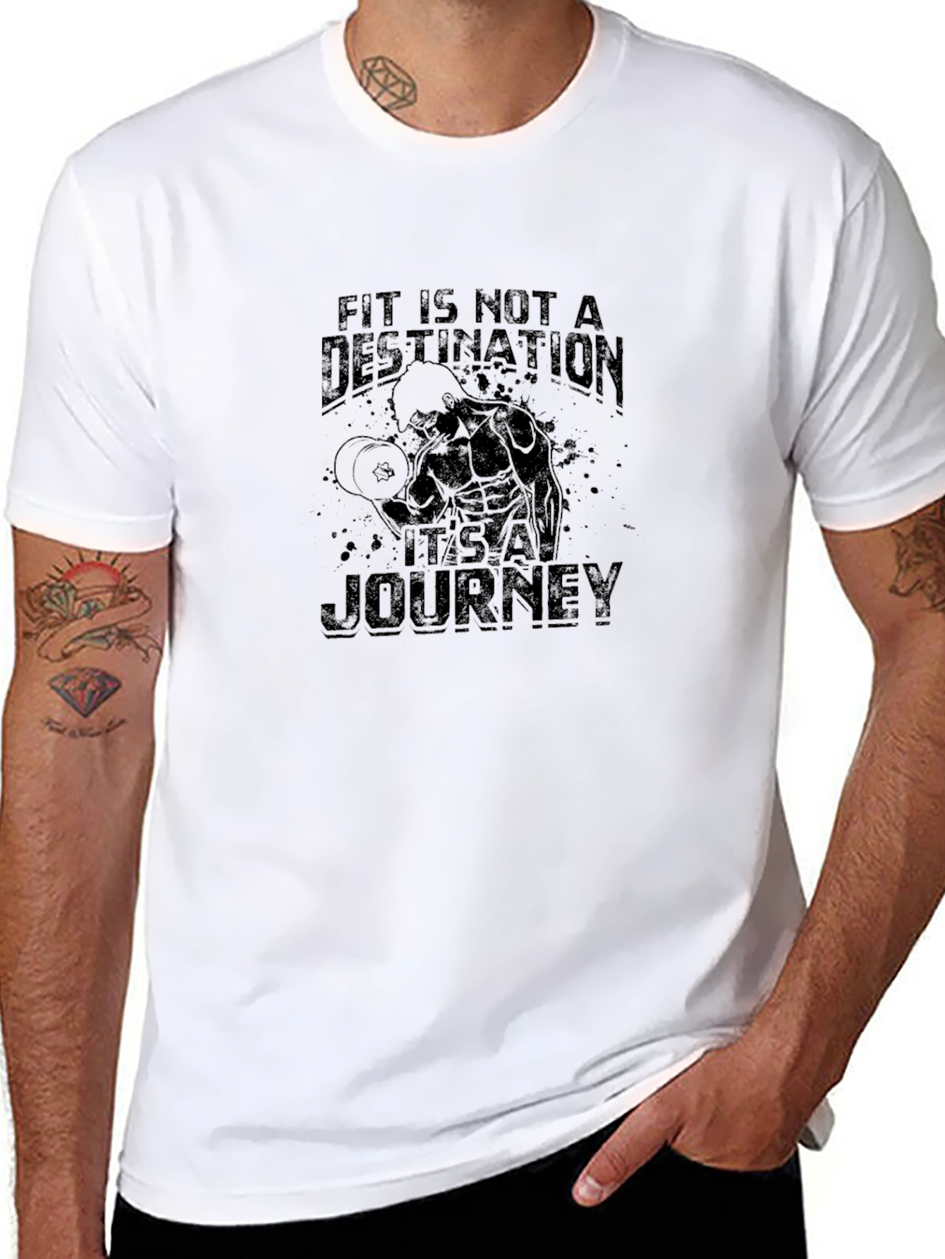 Fitness Motivation Black Graphic T-Shirt
